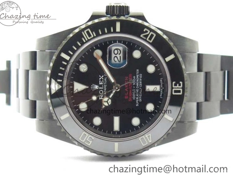1:1 V6F Blaken Best 904L Date Submariner PVD Edition A2824 0322